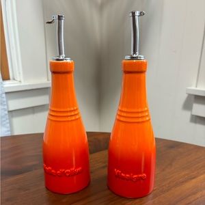 Le Creuset Oil and Vinegar set in Orange Flame